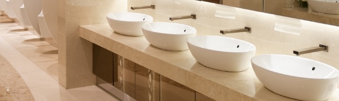 Row of sinks in a bathroom